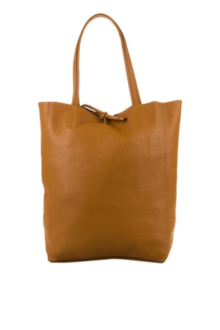 Cabas épaule en cuir Sibari - Moutarde 