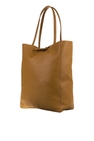 Cabas épaule en cuir Sibari - Moutarde 