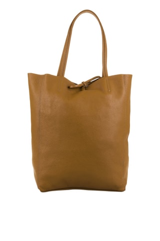 Cabas épaule en cuir Sibari - Moutarde 