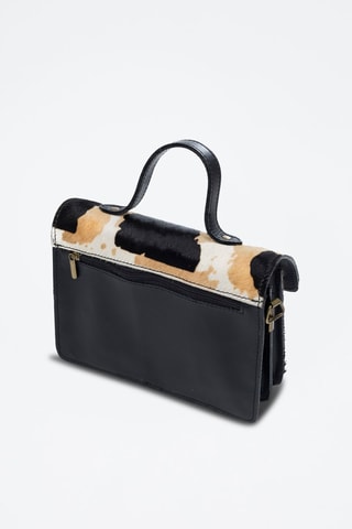 Leren Schoudertas Assoro - Zwart en Bruin