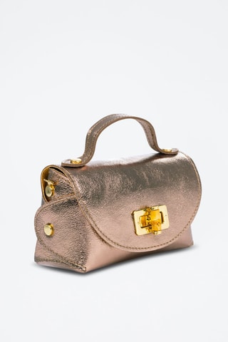 Leren en Houten Schoudertas Arzano - Bronskleurig