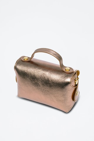 Leren en Houten Schoudertas Arzano - Bronskleurig