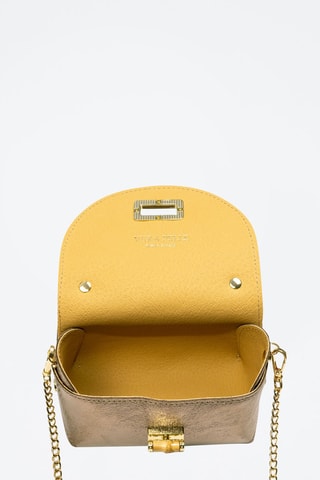 Leren en Houten Schoudertas Arzano - Bronskleurig