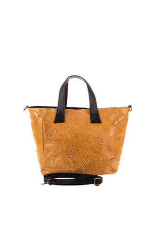 Cabas en cuir Cassandra - Noir et marron