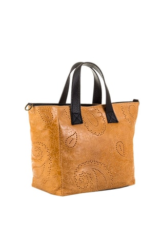 Cabas en cuir Cassandra - Noir et marron