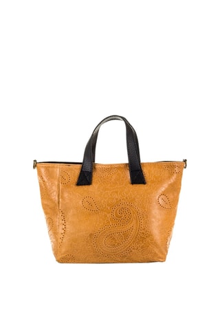 Cabas en cuir Cassandra - Noir et marron