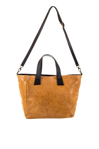 Cabas en cuir Cassandra - Noir et marron