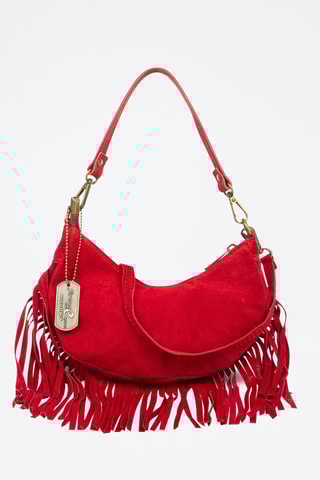 Nubuck Handtas - Rood