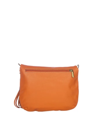 Leren Schoudertas Camel en Marineblauw