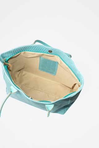 Leren Shopper - Turquoise