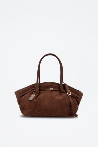 Nubuck Trendy Handtas Baradili - Bruin en goudkleurig