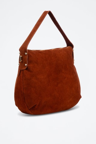 Nubuck Handtas - Bruin