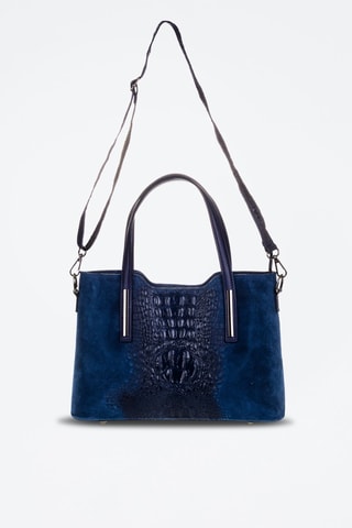 Leren Shopper Donkerblauw