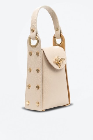 Leren Handtas Beige