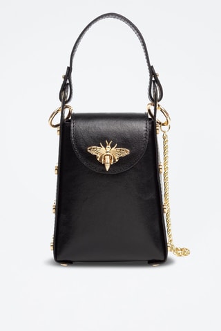 Leren Handtas Alviano - Zwart en goudkleurig