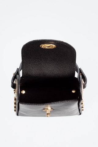 Leren Handtas Alviano - Zwart en goudkleurig