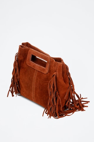 Nubuck Handtas Barbata - Bruin, goudkleurig en zilverkleurig