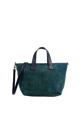 Nubuck Handtas Petrolblauw en Marineblauw