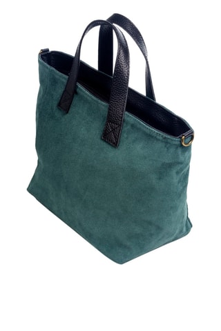 Nubuck Handtas Petrolblauw en Marineblauw