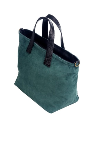 Nubuck Handtas Petrolblauw en Marineblauw