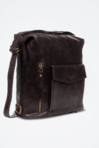 Leren Rugtas Irene Marron foncé - Rood en bruin