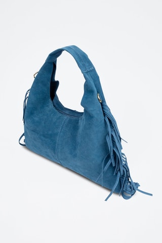 Nubuck Trendy Handtas - Kobaltblauw