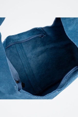 Nubuck Trendy Handtas - Kobaltblauw