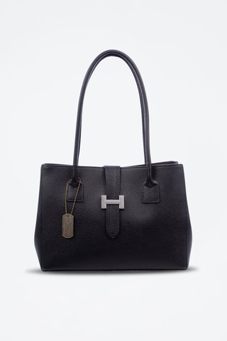 Leren Trendy Handtas Auditore - Zwart