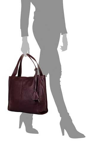 Leren Handtas Bordeauxrood - Firenze Artegiani