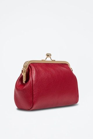 Sac bandoulière en cuir Ambivere - Rouge et doré