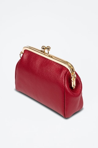 Sac bandoulière en cuir Ambivere - Rouge et doré