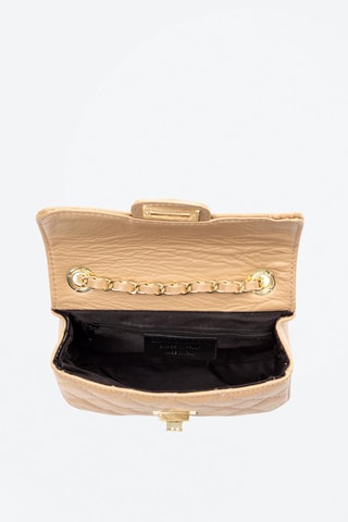 Sac bandoulière en cuir - Beige et doré