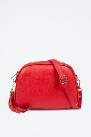 Sac bandoulière en cuir - Rouge et doré