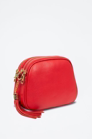 Sac bandoulière en cuir - Rouge et doré