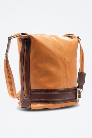 Leren Schoudertas 
Camel en bruin- Firenze Artegiani