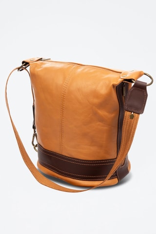 Leren Schoudertas 
Camel en bruin- Firenze Artegiani