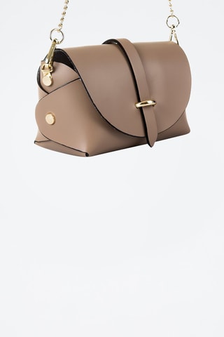 Sac bandoulière en cuir 
Taupe