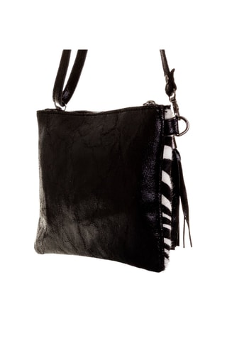 Leren Schoudertas Zwart en Wit