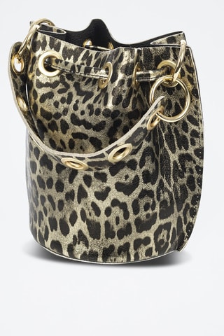 Leren Buideltas - Ecru en Zwart