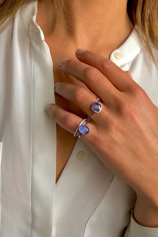 3 anéis   Prata e tanzanites