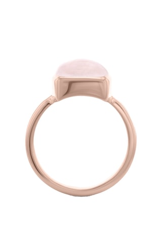 Anel Prata banhada a ouro rosa e quartzo rosa