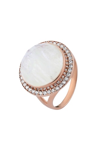 Anel Prata e pedra de lua