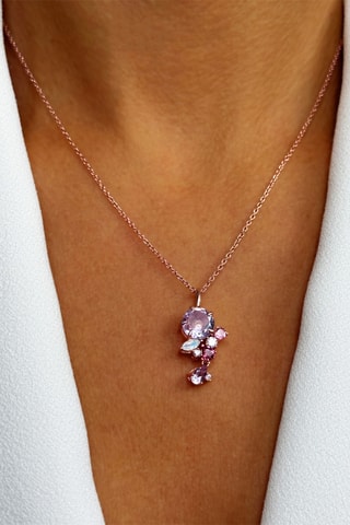 Colar - Prata banhada a ouro amarelo, ametistas, turmalinas e pedra de lua