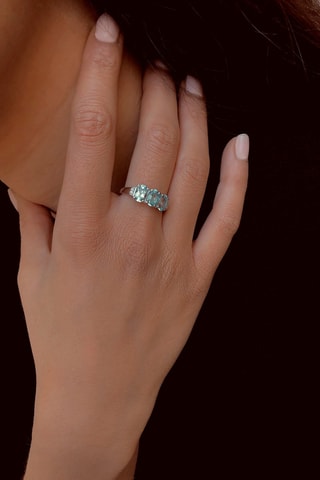 Anel Prata e topázios