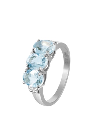 Anel Prata e topázios