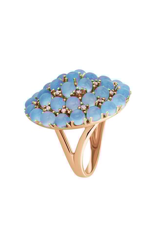 Anel - Prata, pedra calcite e rodolite