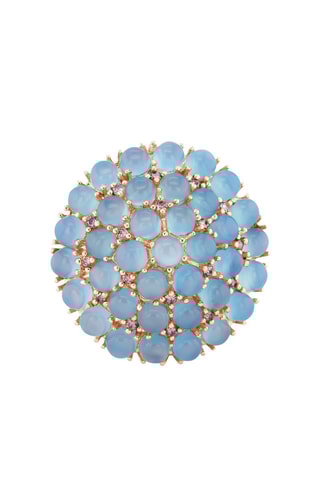 Anel - Prata, pedra calcite e rodolite