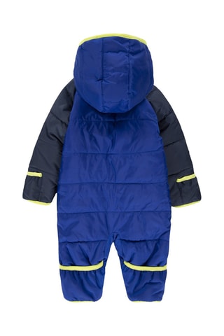 Tutina imbottita con cappuccio  - Bianco, blu e verde