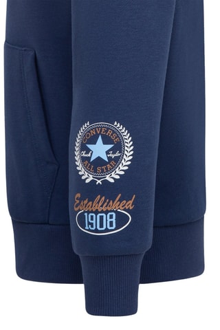 Felpa con cappuccio e pantaloni in cotone bio   - Blu