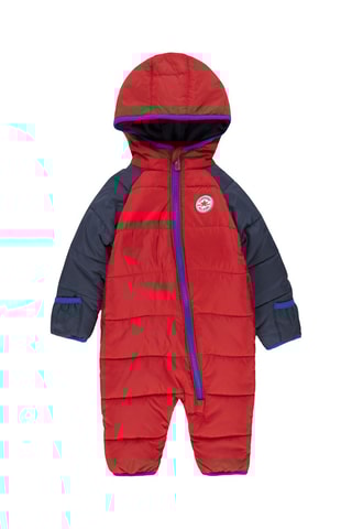 Tutina imbottita con cappuccio - Rosso e blu